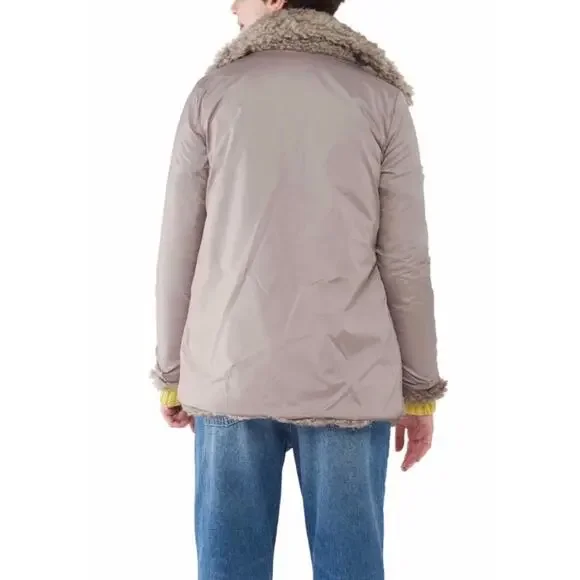 NVLT Reversible Faux Shearling Jacket in Nude, Large - Picture 11 of 12